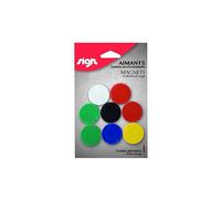 Lot De 8 Aimants Ronds Diamètre De 30 Mm - Assortiment - Sign
