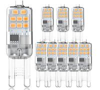 Lot de 8 ampoules LED G9 2 W de rechange pour ampoule halogène 28 W 25 W 20 W, ampoule LED G9 blanc chaud 2700 K, AC 230 V, CRI 85+, pas de scintillement, angle de 360 °, intensité non variable