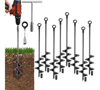 Lot de 8 ancrages au sol de 45,7 cm, kit d'ancrage de terre robuste avec clé hexagonale à poignée en T pour tonnelle, mobil-home, tente de camping, châteaux gonflables, abris de jardin, trampoline