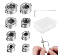 Lot de 8 anneaux de butée de profondeur pour foret avec clé hexagonale, butée de profondeur de 3 à 10 mm pour perceuse, limiteur de profondeur pour forets, travail du bois, localisateur limiteur de
