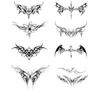 Lot de 8 anneaux de jambe - Tatouages autocollants imperméables à base de plantes for femmes, tatouages réalistes et durables