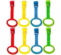 Lot de 8 anneaux de traction pour bébé, 4 couleurs, en plastique, pour parc, à suspendre, accessoire berceau, outil d'entraînement pour bébé et tout-petit