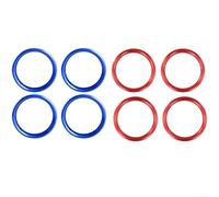Lot de 8 anneaux décoratifs en alliage d'aluminium pour grille d'aération de voiture A3 S3 2013-2016 Q2 2017, garniture intérieure bleue et extérieure rouge