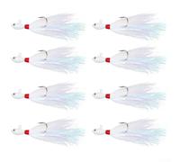 Lot de 8 appâts de pêche avec cerf pour hameçons à cheveux, construction en acier à haute teneur en carbone et gamme de poids de 7 g à 85 g pour une utilisation anti-fond (D)