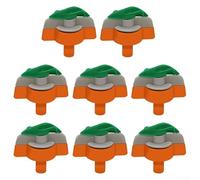 Lot de 8 arroseurs d'irrigation de jardin, buse d'irrigation rotative à 360 degrés pour serre de pelouse et ferme, tête d'arrosage en polypropylène avec connexion de 6 mm, orange