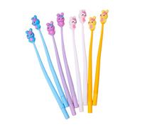 Lot de 8 articles de papeterie en gel à bascule Motif lapin Noir carbone