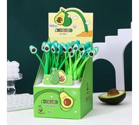 Lot de 8 articles de papeterie en gel doux à bascule pour modelage de fruits - Avocat vert foncé