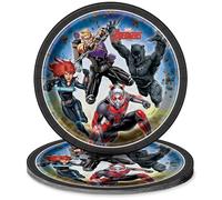 Lot de 8 assiettes à dessert rondes en carton Avengers - 17,8 cm