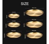 Lot de 8 assiettes à dîner dorées, assiettes à dessert, plats de service de cuisine, assiettes rondes à salade, plateau à gâteaux, plateau rond à steak(8Pcs Gold 17cm)