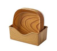 Lot de 8 assiettes carrées en plastique avec support de rangement - 14 cm - Pour mariage, camping, fête - XdJ496