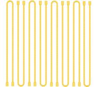 Lot de 8 attaches de câble en silicone de 45,7 cm - Attaches torsadées flexibles en caoutchouc réutilisables pour cordons, attaches d'engrenage pour organiser, regrouper (jaune)