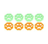 Lot de 8 attrape-peluches en silicone en forme de fleur, 4 oranges et 4 verts, dissolvant de fourrure, réutilisable pour machine à laver, attrape-poils pour le linge, la fourrure