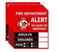 Lot de 8 autocollants d'alerte d'urgence pour détecter les personnes et les animaux de compagnie - Pour adultes, enfants et animaux domestiques, 10,2 x 11,4 cm