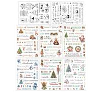 Lot de 8 autocollants de Noël à coller sur le thème de l'hiver pour bougie, ordinateur portable, vase, meubles, scrapbooking, maison