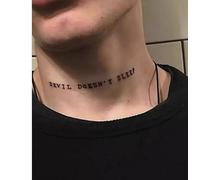 Lot De 8 Autocollants De Tatouage Temporaire À Base De Plantes, Faux Diable Anglais Ne Dort Pas, Jus Ne Reflète Pas, Semi-Permanent, Étanche, Dure 2 Semaines, Femme Homme