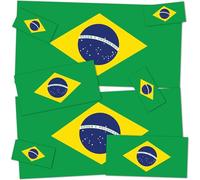 Lot de 8 autocollants drapeau du Brésil - Différentes tailles - Pour enfants - Pour scrapbooking, voiture, fenêtre, pare-chocs, ordinateur portable