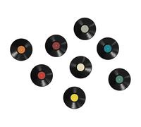 Lot de 8 autocollants muraux colorés en vinyle de 22,9 cm pour couverture d'album, affiches de disque vintage, esthétiques vintage des années 70, 80, 90, Rock & Roll décoration de salle de musique
