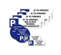 Lot de 8 Autocollants pour stationnement gênant sur Place PMR -