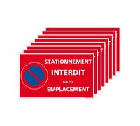 Lot de 8 autocollants stationnement interdit adhésif 100 x 60 mm
