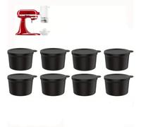 Lot de 8 bacs à glaçons pour batteur sur socle, lot de 8 moules à glaçons en polyéthylène pour machine à glaçons rasés, fixation de cône de neige, plateaux empilables (8)