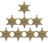 Lot de 8 badges de shérif adjoint - Décoration d'Halloween de qualité supérieure pour adultes - Épingles amusantes - Accessoire de gilet de cowboy - Team America World Police - Parfait pour les