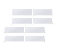 Lot de 8 badges nominatifs inscriptibles blancs avec broche pour badge de bureau
