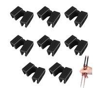 Lot de 8 baguettes d'aide pour adultes, aides à chopsticks pour débutants, baguettes d'aide alimentaire pour adultes et enfants pour apprendre et s'entraîner (noir)