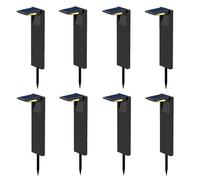 Lot de 8 balises solaires à planter LED blanc froid OSTRY H41cm Lumière Extérieur, Eclairage Solaire pour Jardin Chemin