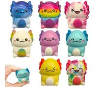 Lot de 8 balles à Presser pour Axolotl - Idéales pour Les fêtes - Convient pour Les Enfants et Les Adultes - Parfait pour soulager Le Stress - pour l'école et Les Voyages - Couleurs aléatoires