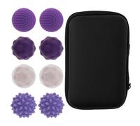 Lot de 8 balles d'acupression magnétiques en silicone, compactes, portables, avec boîte de rangement, jouets magnétiques avec multi-texture, jouets sensoriels en silicone (violet)