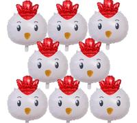 Lot de 8 ballons de poulet pour barbecue, ferme, barnyard, fête d'anniversaire, décorations sur le thème des animaux pour mariage, carnaval, cabine photo