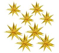 Lot de 8 ballons dorés en forme d'étoile, en aluminium, décorations de fête dorées, accessoires de décoration de table de fond