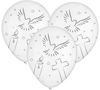 Lot de 8 ballons en forme de croix pour confirmation, communion, baptême, env. 30 cm de diamètre