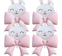 Lot de 8 ballons en forme de lapin avec nœud rose pour décorations de fête de Pâques