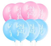 Lot de 8 ballons en latex pour révéler le sexe du garçon ou fille - Ballons rose vif et bleu (30 cm) - Parfait pour les fêtes prénatales et les annonces
