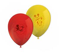 Procos – Ballons en latex Playful Mickey 81522 – 8 pièces 28 cm motif Mickey Jaune