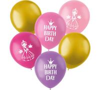 Lot de 8 ballons « Pretty Princess » - Décoration pour anniversaire d'enfant et fête à thème princesse - Diamètre : 33 cm - Ballons pour fille