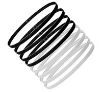 Lot de 8 bandeaux de sport élastiques antidérapants de 1 cm de large avec poignée élastique en silicone, pour l'exercice et la transpiration pour yoga, sports de plein air, course à pied (4 pièces