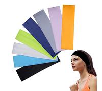Lot de 8 Bandeaux de Sport et Transpiration - Accessoires de Yoga, Cheveux et Nettoyage du Visage - Elastiques Unis de Couleur Unie pour Application de Masque