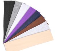 Lot de 8 bandeaux de sport tendance pour femmes, élastiques en tissu doux antidérapant, pour entraînement quotidien, yoga, course à pied