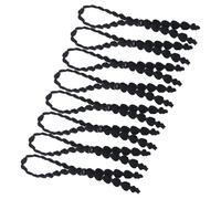 Lot de 8 bandeaux extensibles noirs, tendance, Double crochet, attaches durables pour diverses coiffures et occasions, attaches longues