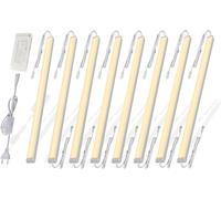 Lot De 8 Bandes Lumineuses Led Coupables En Forme De V De 30 Cm Pour Armoire De Cuisine, Vitrine, Étagère, 16 W, 1600 Lm, Blanc Chaud (3000 K)