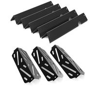 Lot de 8 barres aromatisantes et déflecteurs de chaleur de rechange pour Weber Genesis 2, Genesis II E-310 E-315, Genesis II/LX 300 Series (2017 et plus récent), émaillée en porcelaine, 66032, 66040,