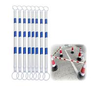 Lot de 8 barres coniques rétractables de 4 à 6,6 pi, barrières de cônes route accrocheuses for salle sport/stades, bielle conique portable for créer barrières(Blue and White)