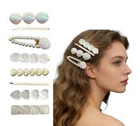 Lot de 8 barrettes à cheveux avec perles, barrettes latérales en forme de cœur avec design antidérapant pour cheveux fins à épais, pinces à cheveux mignons, parfaites pour les femmes et les filles