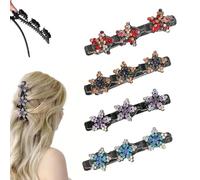 Lot de 8 barrettes à cheveux trèfle à cinq feuilles, 2025, nouvelles barrettes à cheveux en forme de fleur, en cristal, pour femmes, filles, créez une variété de coiffures élégantes