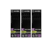 Lot de 8 bas de lignes sans ardillon Matrix MXC-1 pole Rig Noir 0,165 mm