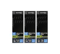 Lot de 8 bas de lignes sans ardillon Matrix MXC-3 Boilie Pin Noir 0,165 mm