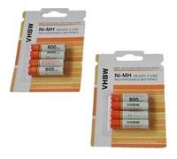 Lot de 8 batteries vhbw AAA, Micro, R3, HR03 800mAh pour téléphone fixe AEG Eole 1425, 1800B, 1825