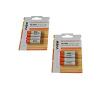 Lot de 8 batteries vhbw AAA, Micro, R3, HR03 800mAh pour téléphone fixe Audioline 482, Nova 00, 580, 582, Pro 200, 280, 282